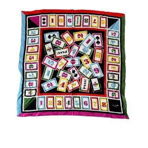 Kate Spade Cards Poker Pass Game Print Silk Scarf